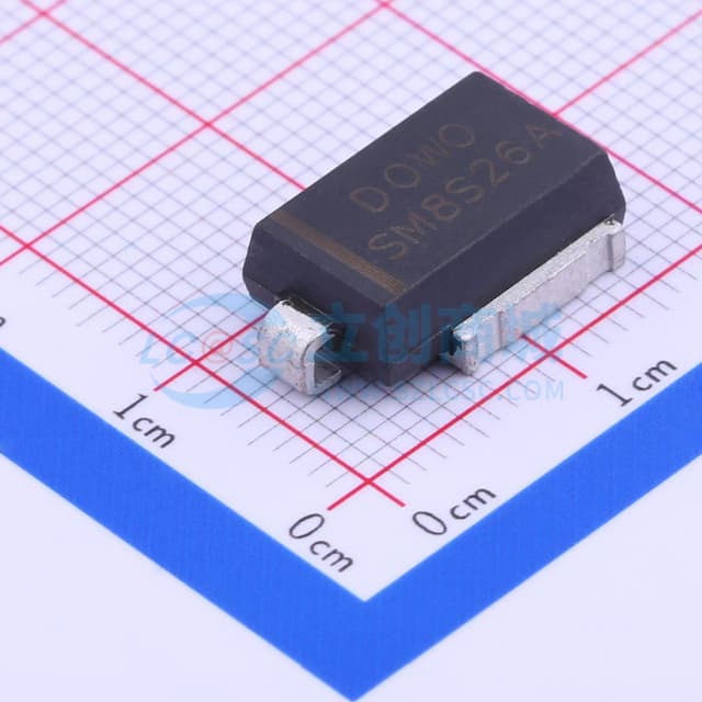 单向TVS 26V截止 峰值脉冲电流：157A实物图