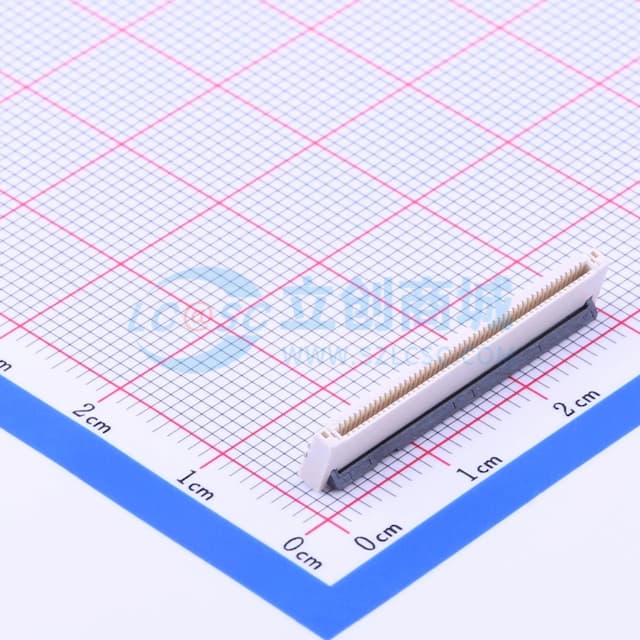 间距:0.5mm P数:50P 翻盖式 双侧触点/上下接实物图