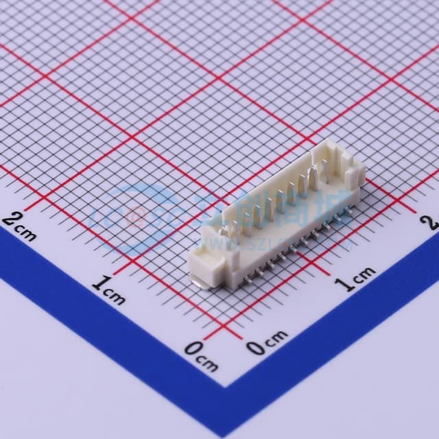 1x10P 间距:1.25mm 立贴 系列:PicoBlade(MX 1.25)实物图