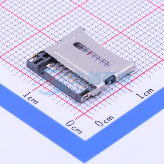 翻盖式 MicroSD卡(TF卡) 卡座实物图
