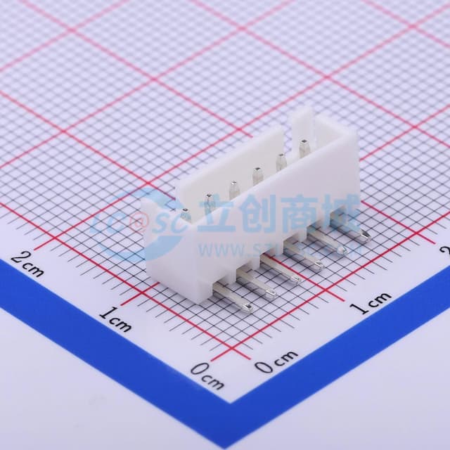 1x6P 间距:2.5mm 弯插 系列:XH 【插件】实物图