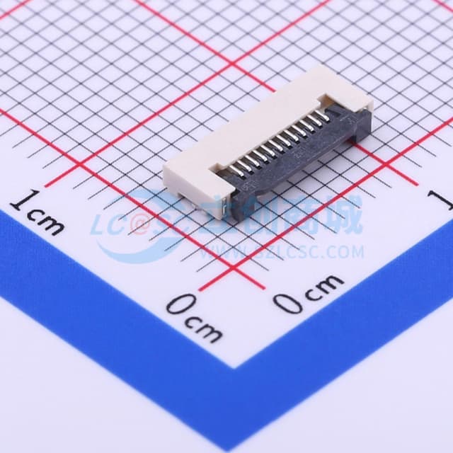 间距:0.5mm P数:12P 翻盖式 下接实物图