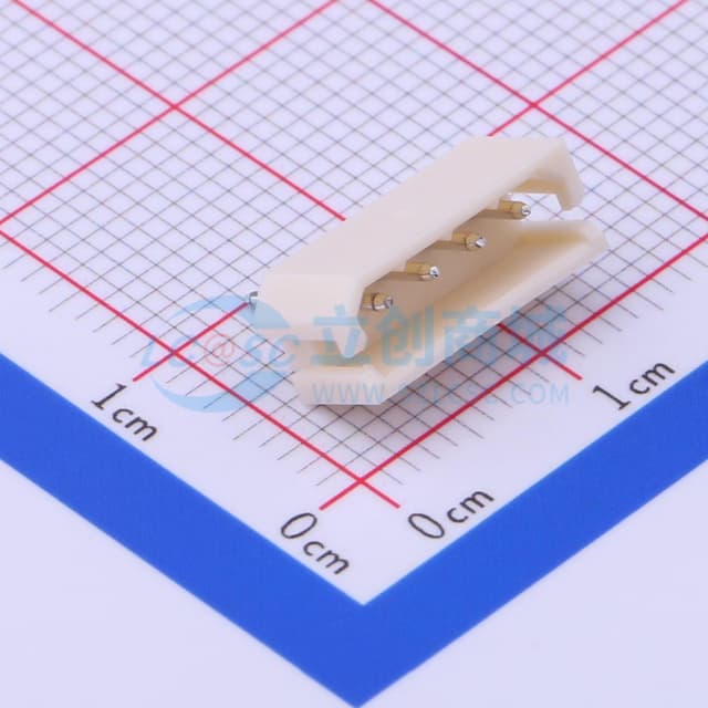 乳黃 1x4P 间距:2.5mm 直插【插件】实物图