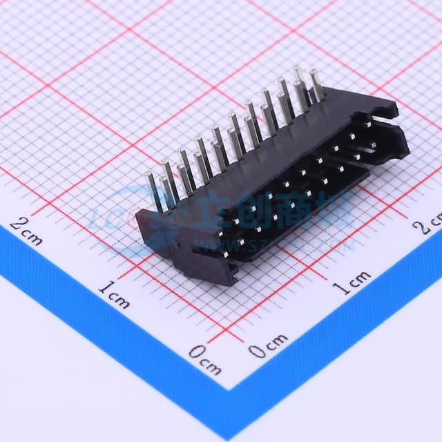 2x10P 间距:2mm 弯插 系列:PH 【插件】实物图