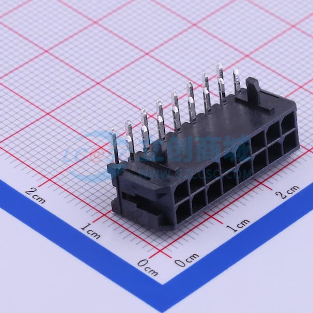2x8P 间距:3mm 弯插 系列:Micro-Fit(MX 3.0) 【插件】实物图