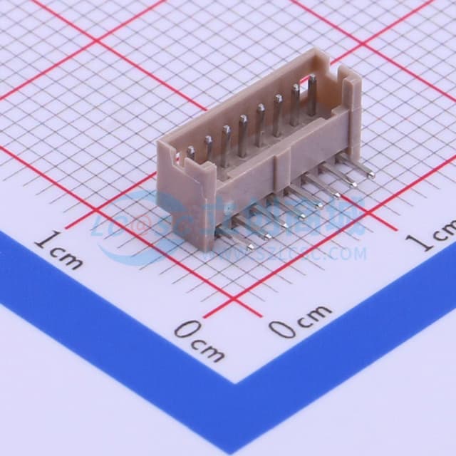 1x8P 间距:1.25mm 弯插 【插件】实物图