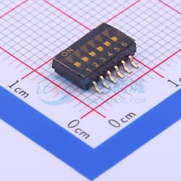 间距1.27mm 平拨,凹槽式 6位拨码开关缩略图