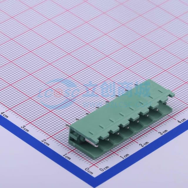 1x8P 5.08mm 排数:1 每排P数:8 【插件】实物图