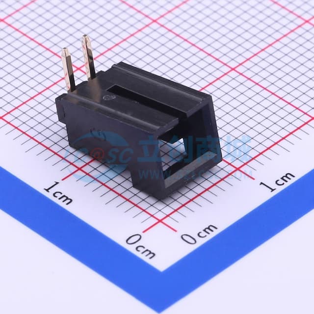 黑色 1x2P 间距:2.54mm 弯插【插件】实物图