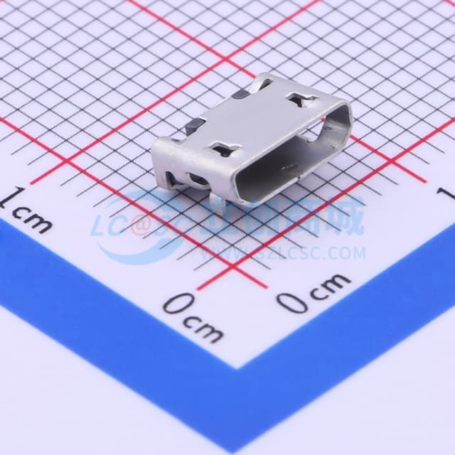 Micro-B 母 卧贴实物图