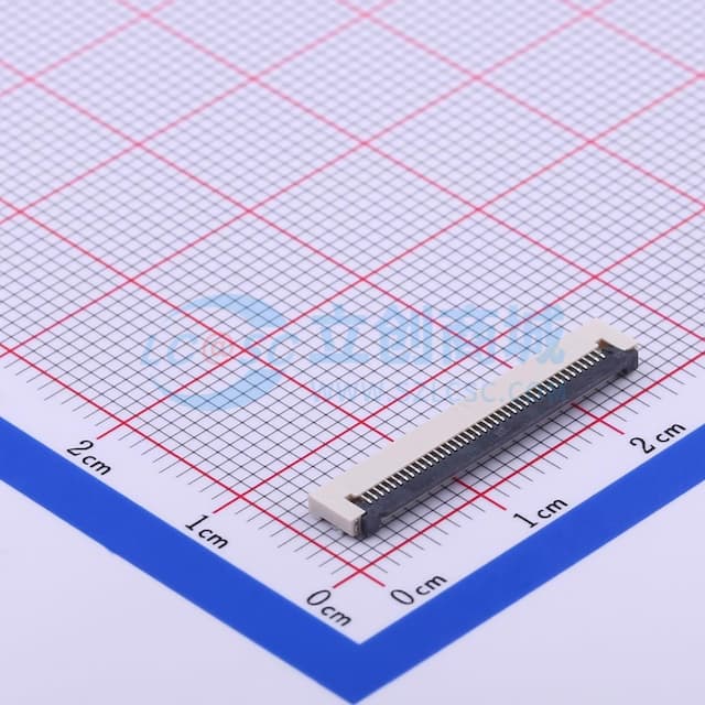 间距:0.5mm P数:40P 翻盖式 下接实物图