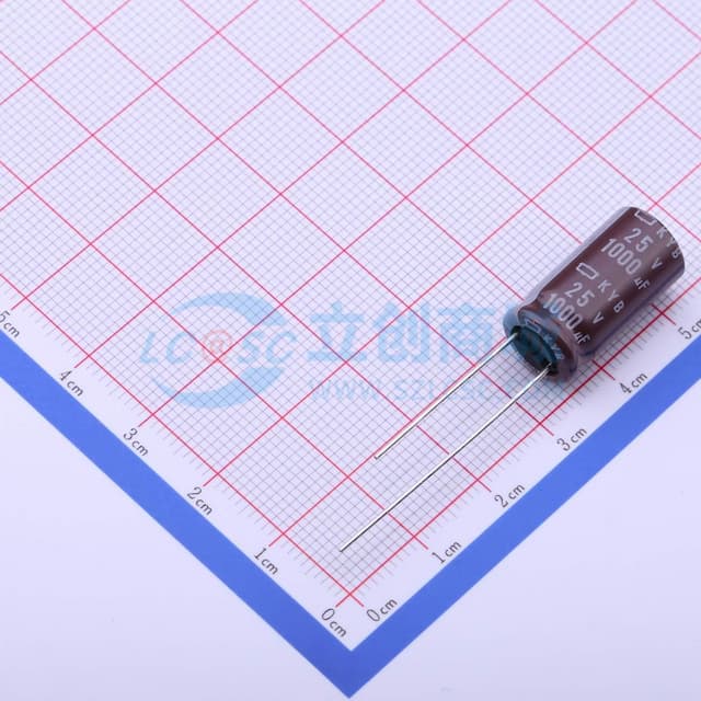 1000uF ±20% 25V 【引线】实物图