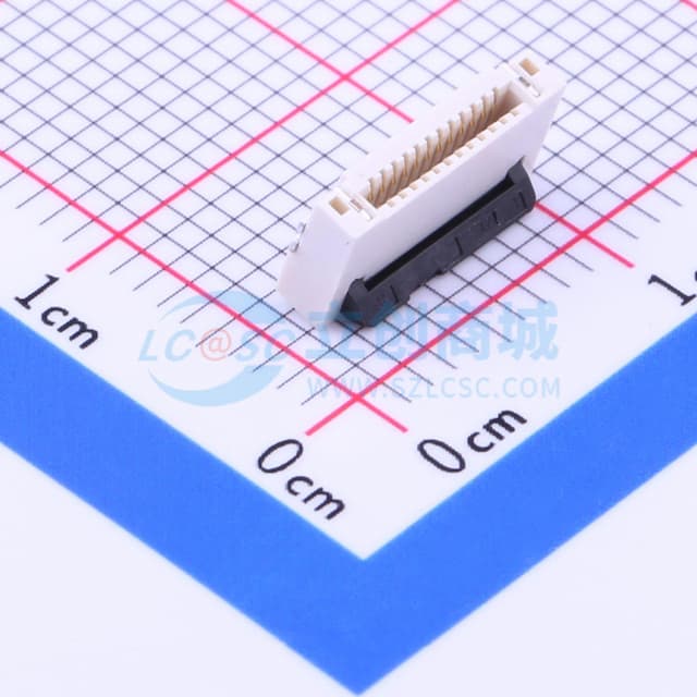 翻盖式 双侧触点/上下接 P数:12P 间距:0.5mm实物图
