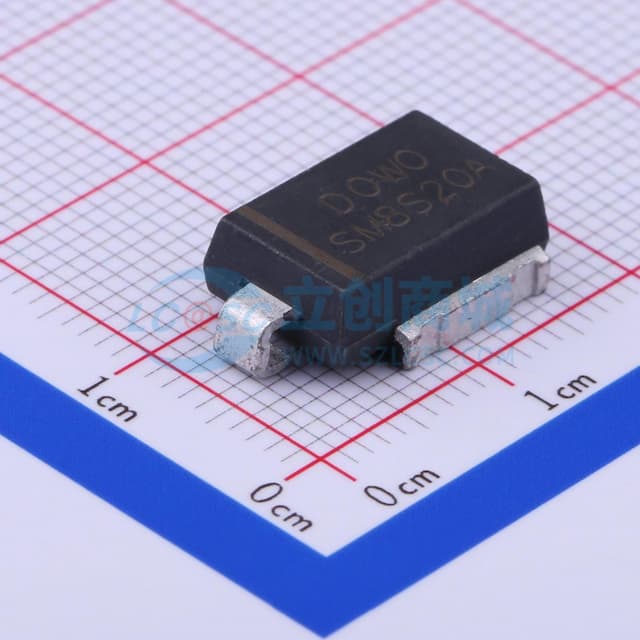 单向TVS 20V截止 峰值脉冲电流：204A实物图