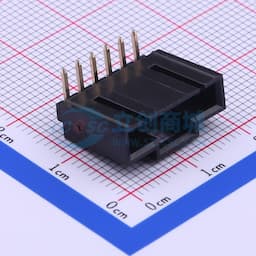 黑色 1x6P 间距:2.54mm 弯插【插件】缩略图