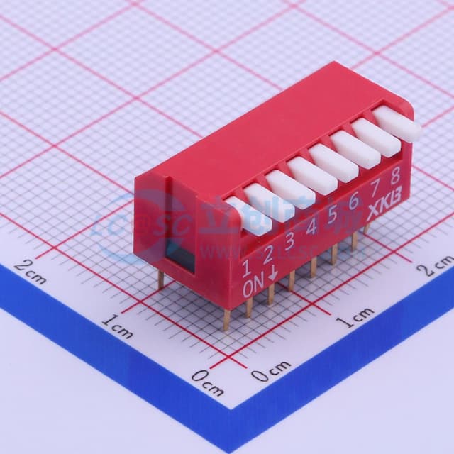 间距2.54mm 琴键 8位拨码开关 【拨码】实物图