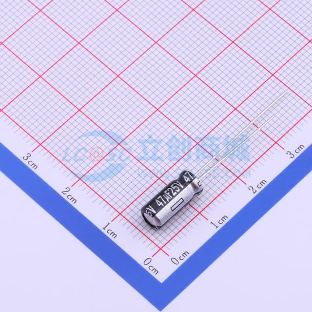 47uF ±20% 25V 【引线】实物图