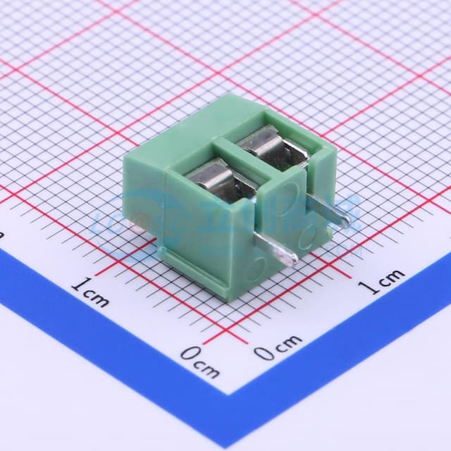 1x2P 5mm 直插 排数:1 每排P数:2【螺钉】实物图