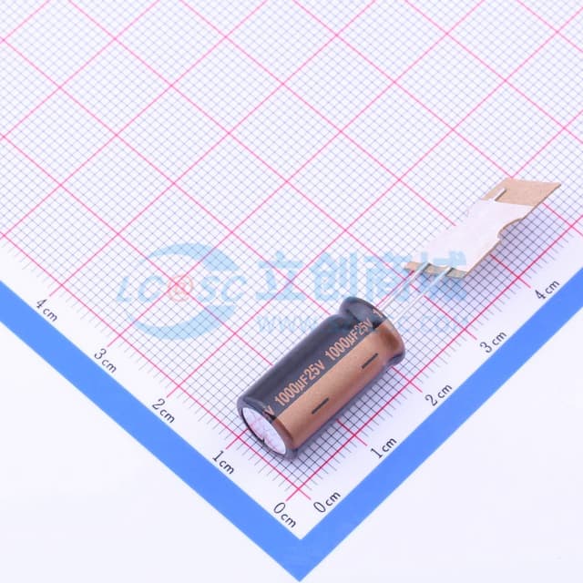 1000uF ±20% 25V 【引线】实物图