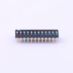 间距2.54mm 平拨,凸起式 12位拨码开关 【插件】缩略图