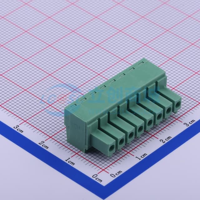 1x8P 3.81mm 排数:1 每排P数:8实物图