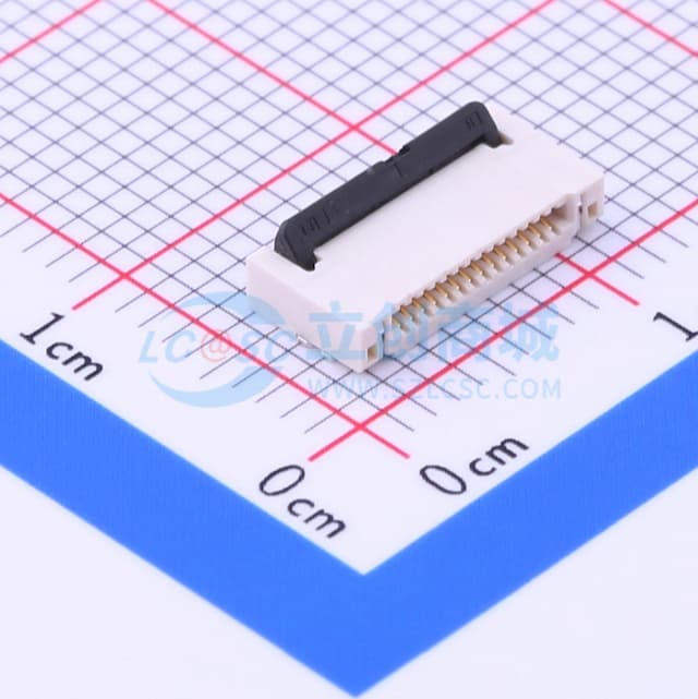间距:0.5mm P数:14P 翻盖式 双侧触点/上下接实物图