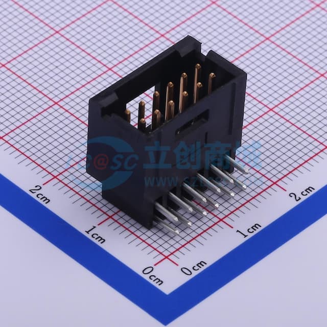 2x6P 间距:2.54mm 弯插 【插件】实物图