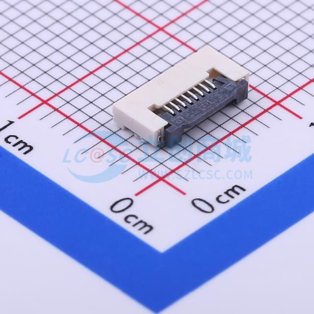 间距:0.5mm P数:8P 翻盖式 下接实物图