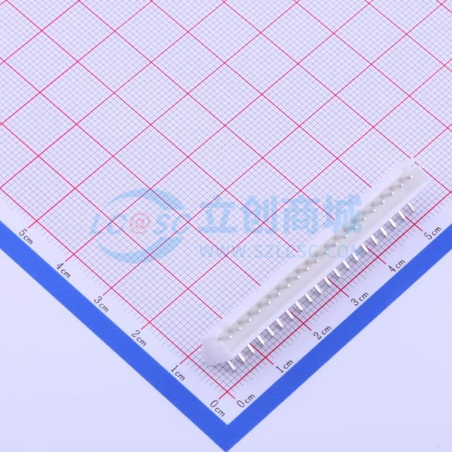 白色 1x20P 间距:2.5mm 弯插【插件】实物图