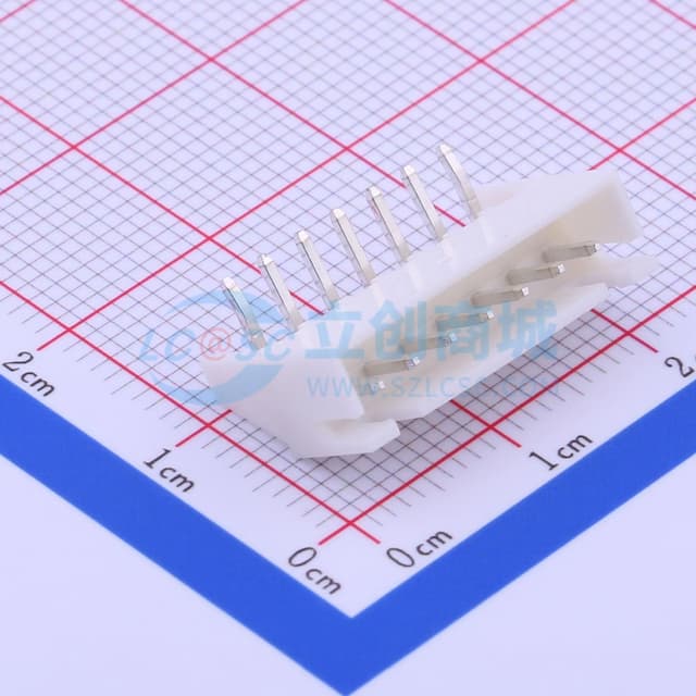 白色 1x7P 间距:2.5mm 弯插【插件】实物图