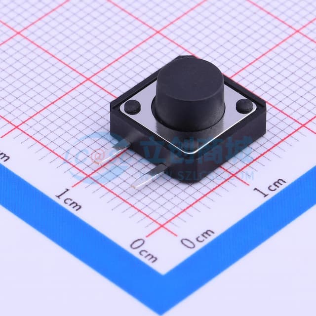 11.7x11.5x7mm 边二脚 直插 轻触开关 【轻触】实物图