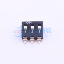 间距2.54mm 平拨,凸起式 3位拨码开关缩略图