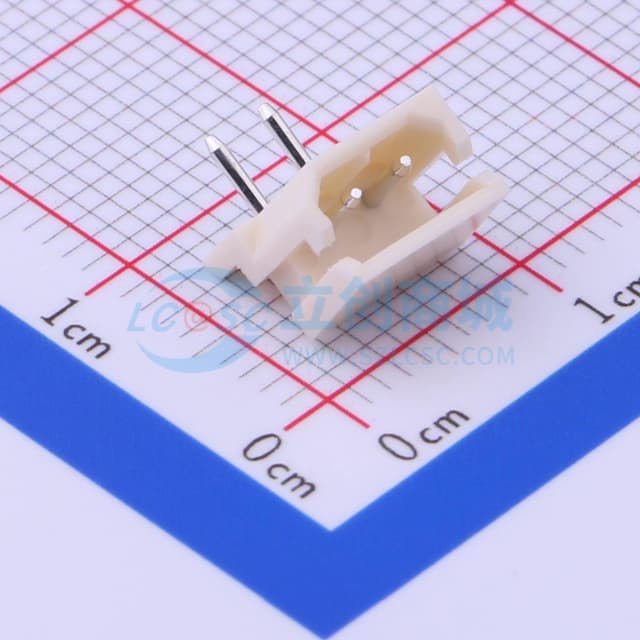 乳黃 1x2P 间距:2.5mm 弯插【插件】实物图