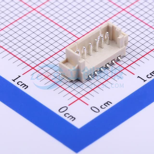 1x6P 间距:1.25mm 立贴 系列:PicoBlade(MX 1.25)实物图
