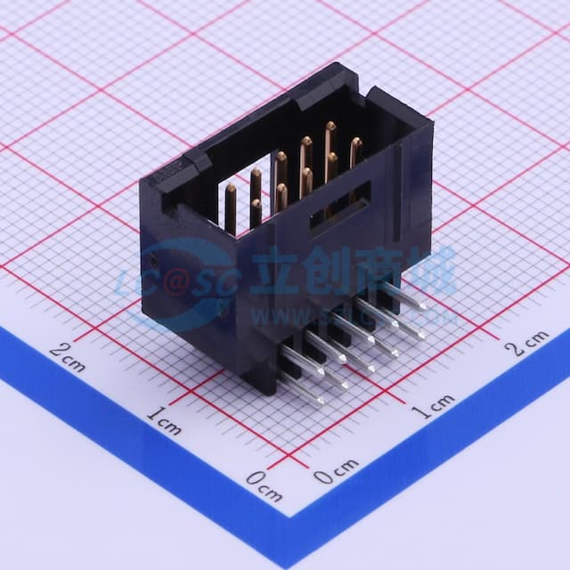 2x5P 间距:2.54mm 弯插 【插件】实物图