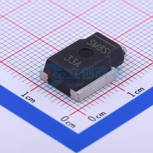 单向TVS 33V截止 峰值脉冲电流：124A实物图