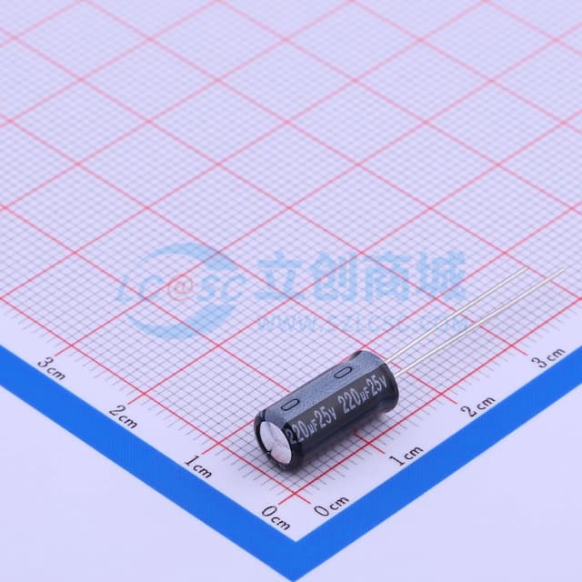 220uF ±20% 25V 【引线】实物图