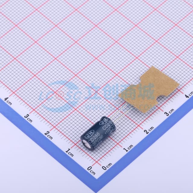 100uF ±20% 25V 【引线】实物图