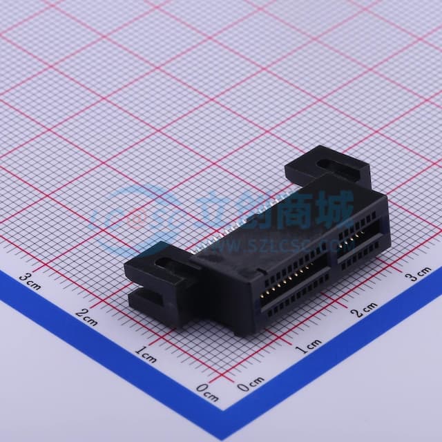 黑色 PCIE连接器 PCIE3.0 PCI-E夹板连接器 卡边缘连接器 带安装耳实物图