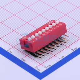 间距2.54mm 平拨,凸起式 9位拨码开关 【插件】缩略图