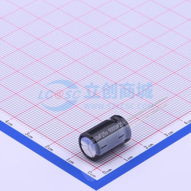 1000uF ±20% 25V 【引线】实物图