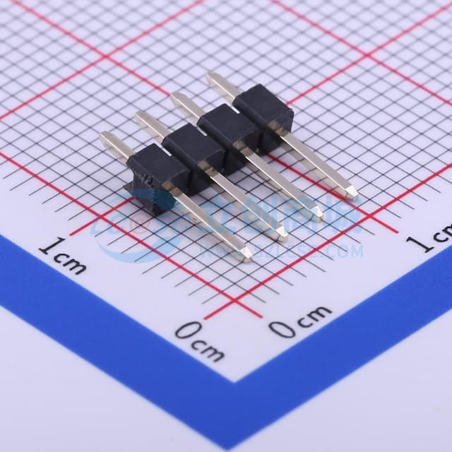 黑金 1x4P 间距:2.54mm 方针 直插【排针】实物图