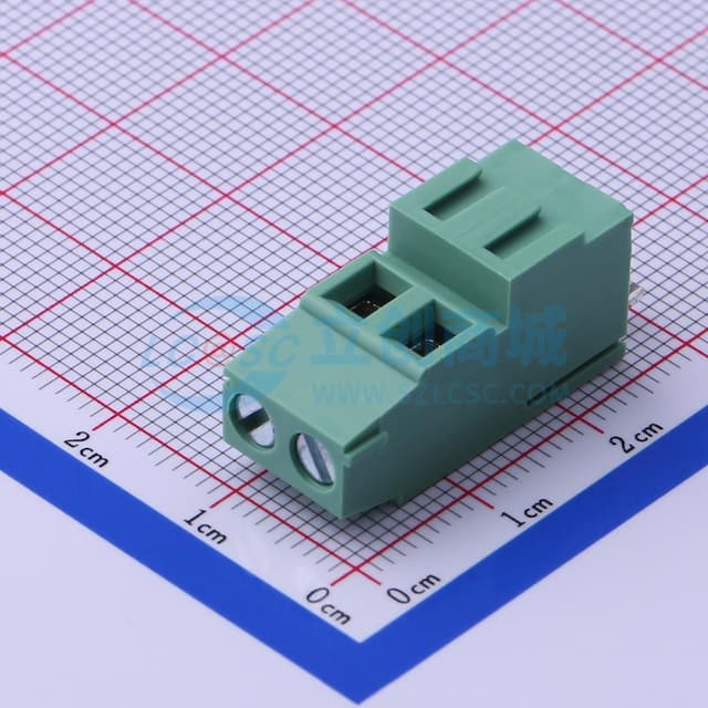1x2P 5mm 直插 排数:1 每排P数:2 【螺钉】实物图