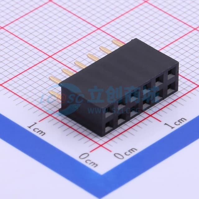 间距:2.54mm 2x6P 直插 【排针】实物图