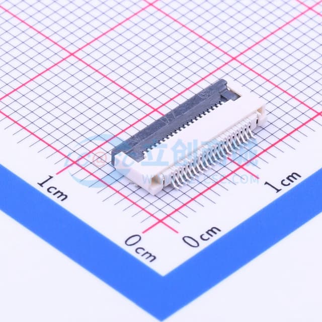 间距:0.5mm P数:20P 翻盖式 下接实物图