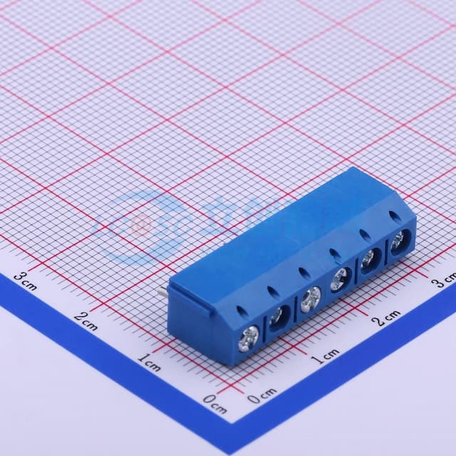 5mm 1x6P 排数:1 每排P数:6 直插 【螺钉】实物图
