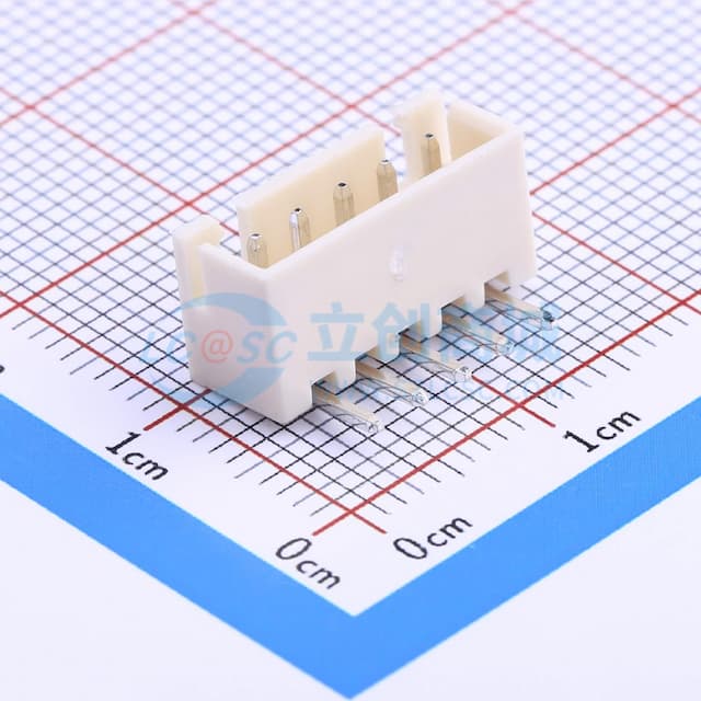 1x5P 间距:2.5mm 弯插 系列:XH 【插件】实物图