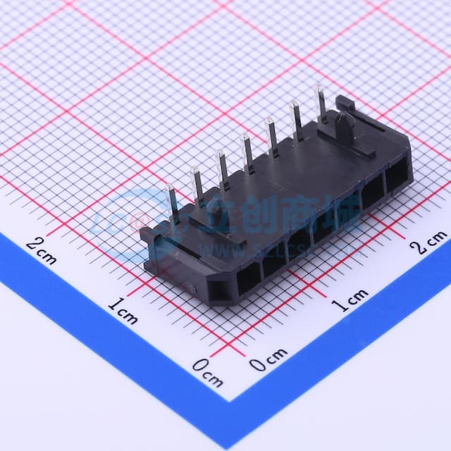 1x7P 间距:3mm 弯插 【插件】实物图