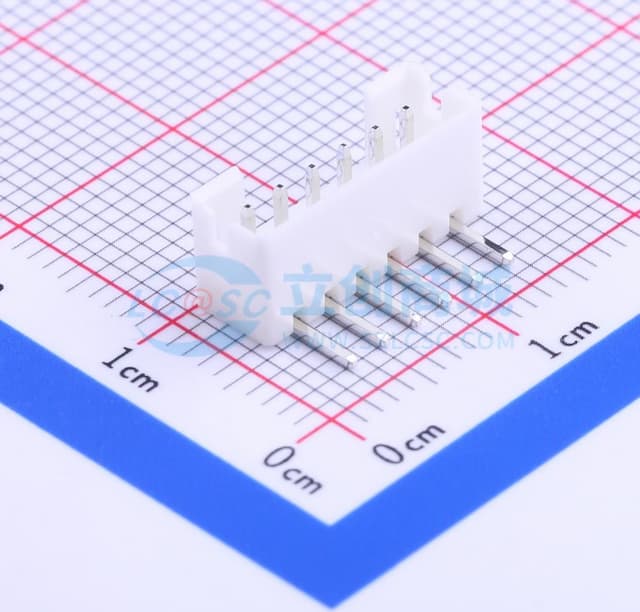 1x6P 间距:2mm 弯插 系列:PH【插件】实物图