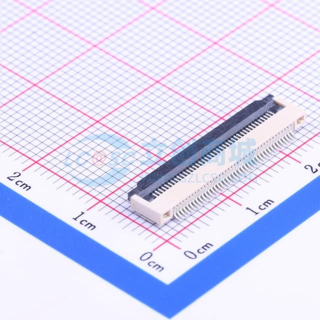 间距:0.5mm P数:40P 翻盖式 下接实物图